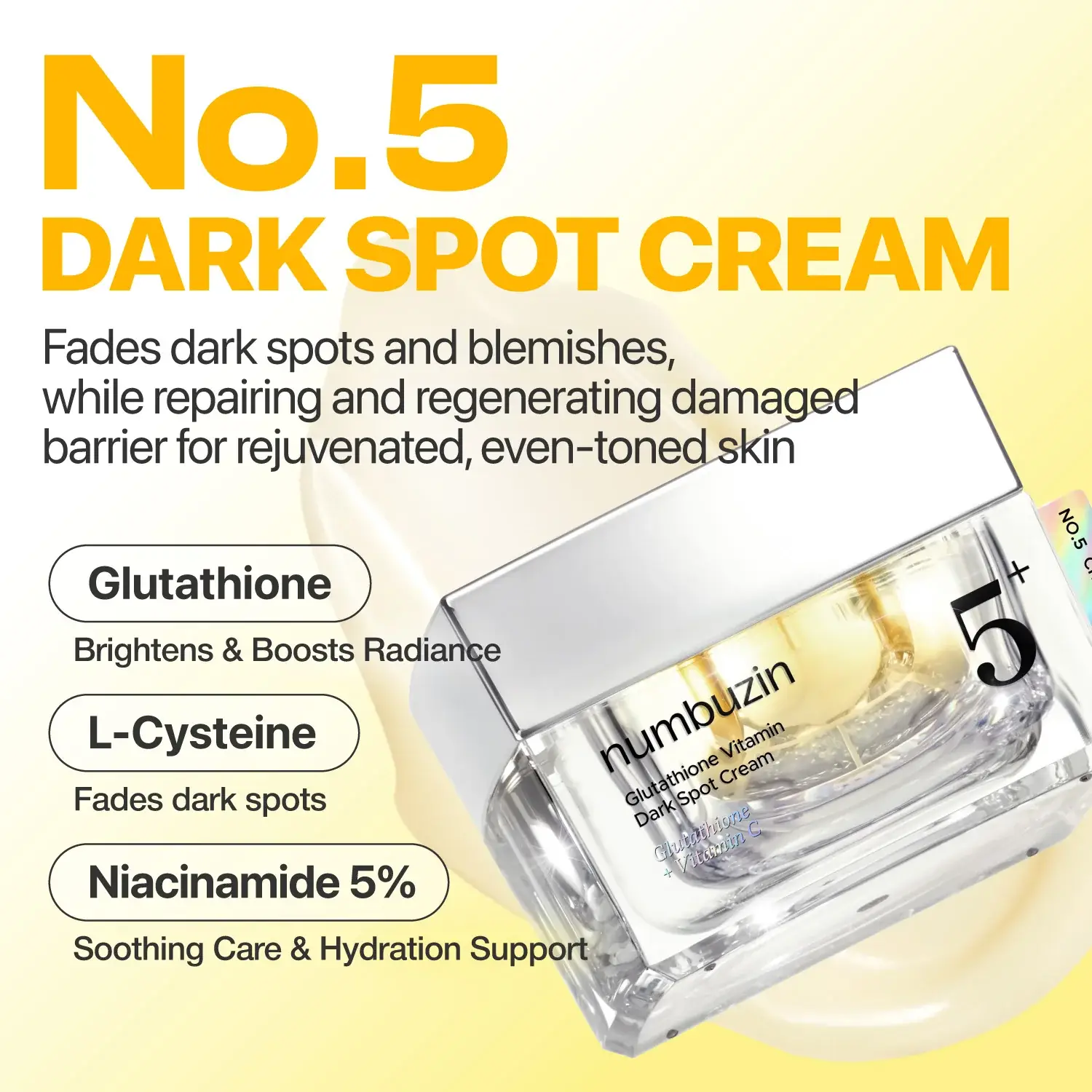 Numbuzin No.5+ Vitamin Glutathione Dark Spot Laser Cream 50ml product image