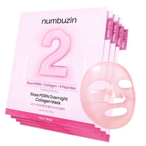 Numbuzin No.2 Rose PDRN Collagen Wrapping Overnight Film Pack (4 Sheets) product image