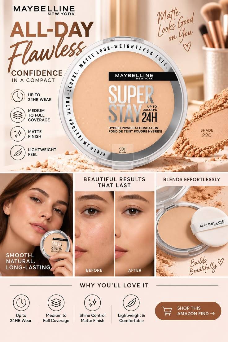 Maybelline Super Stay Full Coverage Powder Foundation Classic Ivory 120 product image