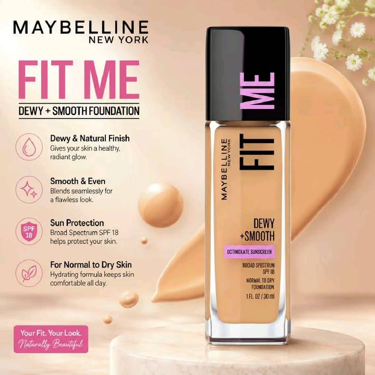 Maybelline Fit Me Dewy+Smooth Foundation - 230 Natural Buff product image