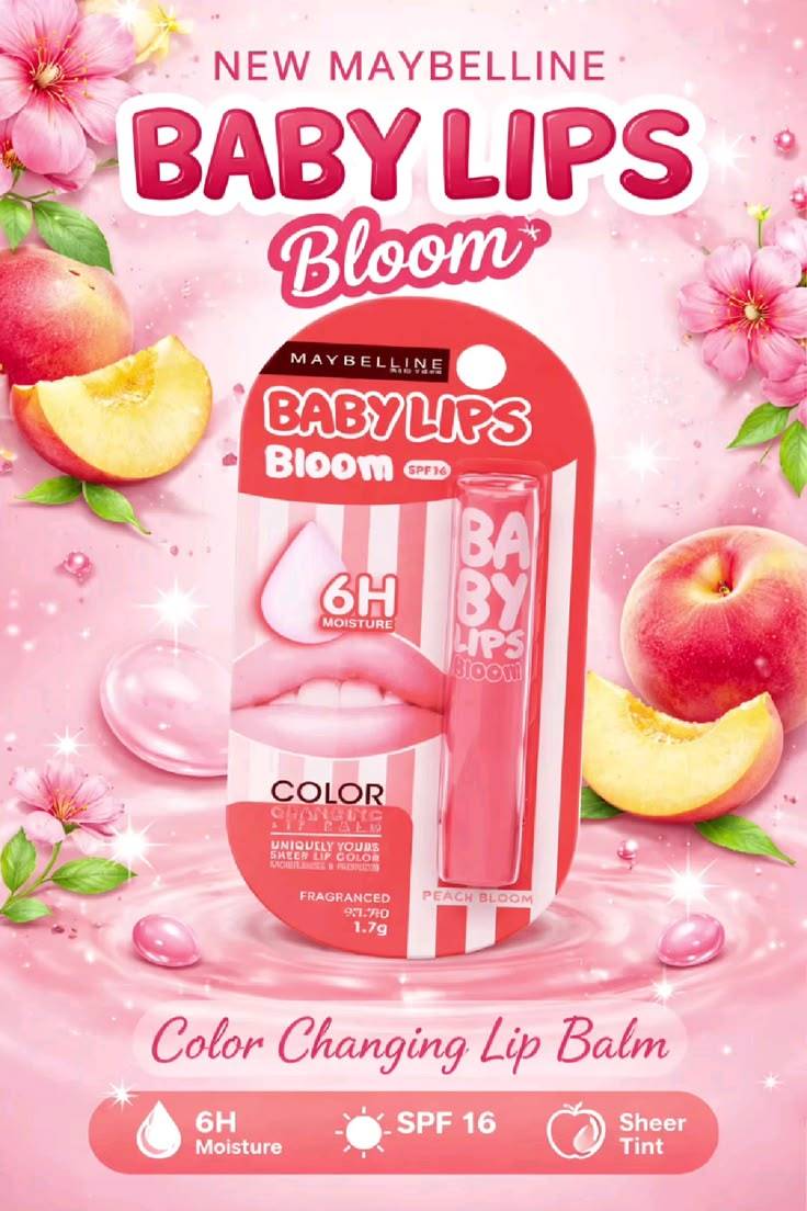 Maybelline Baby Lips Bloom 6 Hr Moisture Color Changing Lip Balm Peach Bloom product image