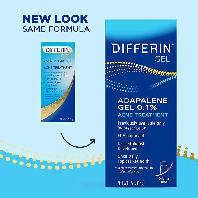 Differin Adapalene 0.1% Acne Treatment Gel 15G product image
