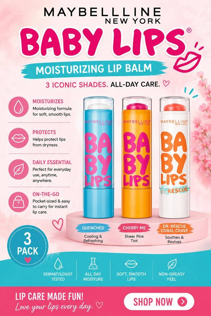 Maybelline Baby Merry Kissmas Lip Balm Set of 3 product image