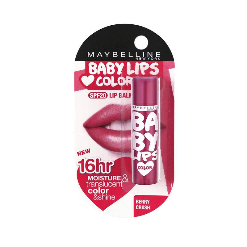 Maybelline Baby Lips Color 16 Hr Moisture & Translucent Color & Shine SPF 20 Lip Balm Berry Crush